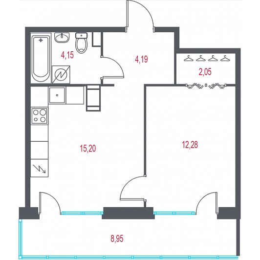 Евро 2-комнатная квартира