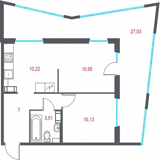 2-комнатная квартира