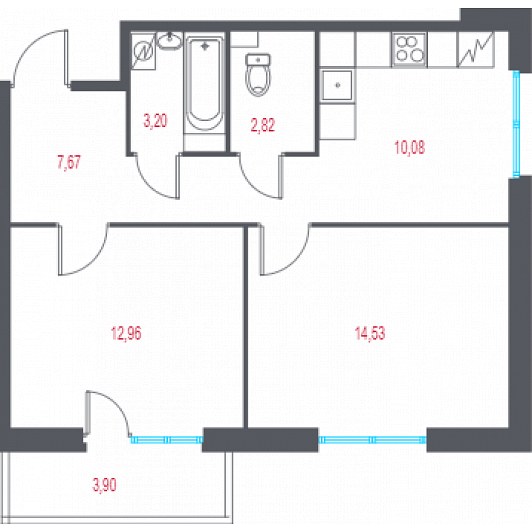 Квартира 2-комнатная