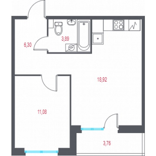 Квартира 2E-комнатная
