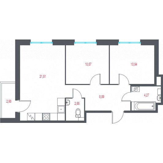Квартира 3E-комнатная
