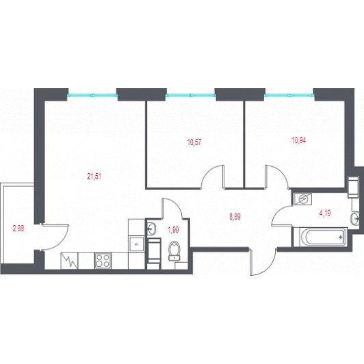 Квартира 3E-комнатная