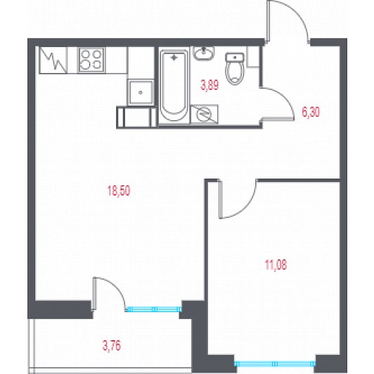 Квартира 2E-комнатная