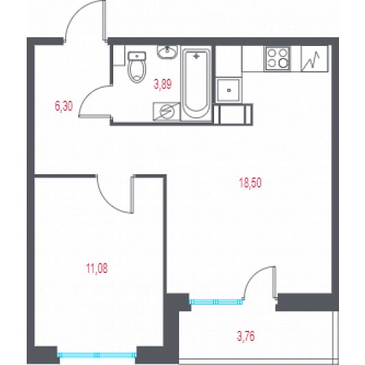 Квартира 2E-комнатная