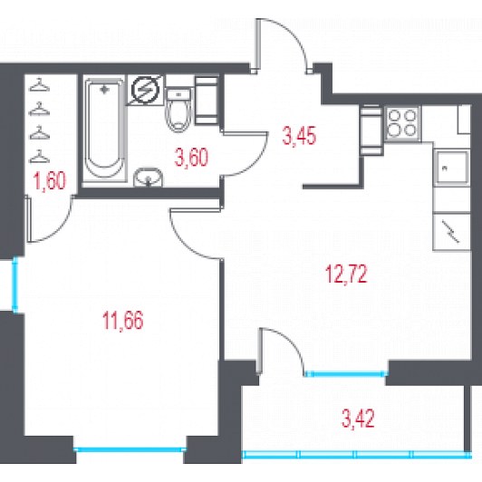 Квартира 2E-комнатная