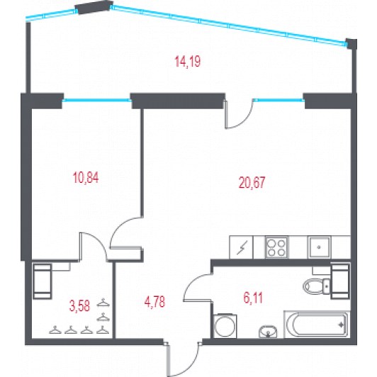 Квартира 2E-комнатная
