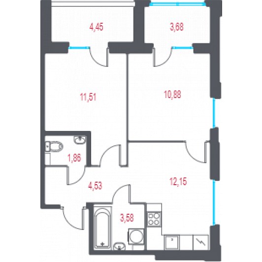 Квартира 3E-комнатная