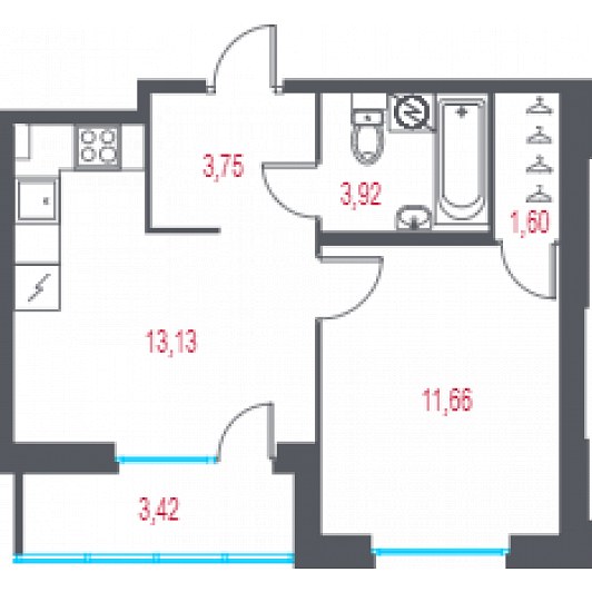 Квартира 2E-комнатная