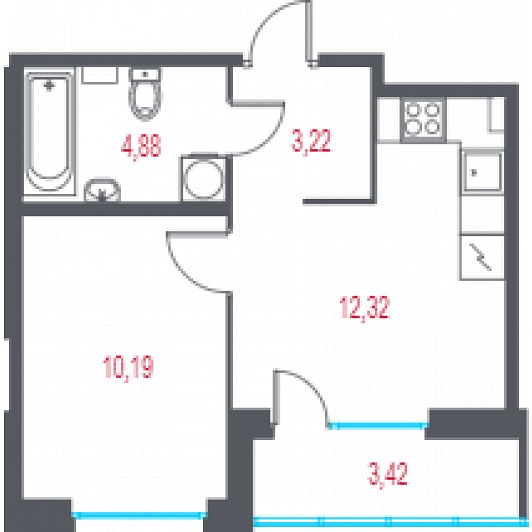 Квартира 2E-комнатная