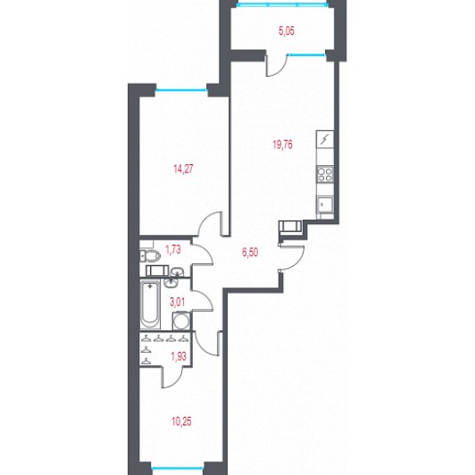 Квартира 3E-комнатная