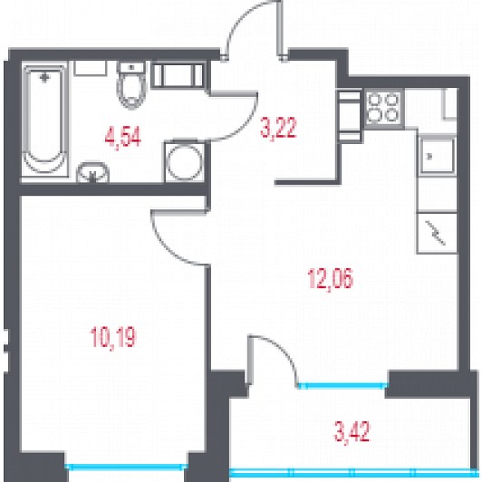 Квартира 2E-комнатная
