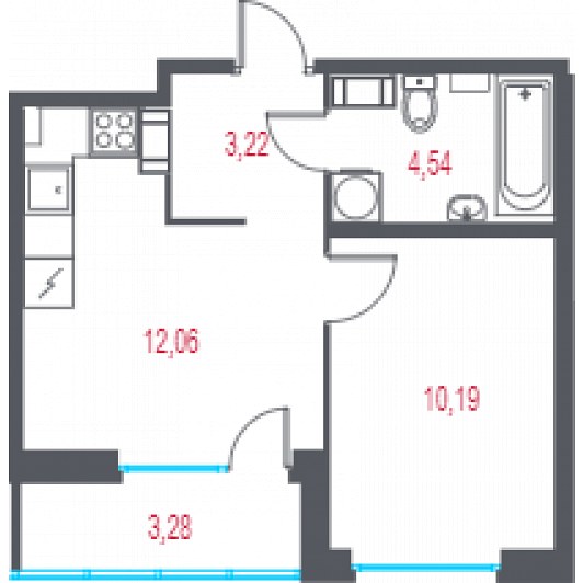 Квартира 2E-комнатная