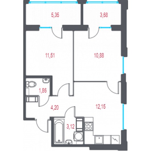 Квартира 3E-комнатная