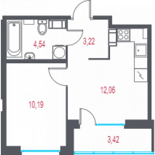 Квартира 2E-комнатная
