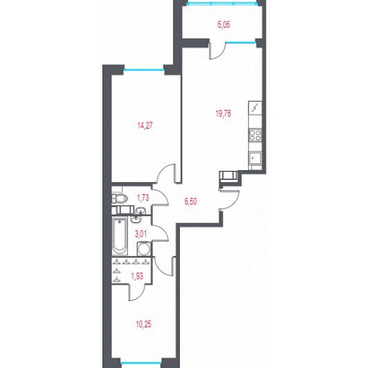 Квартира 3E-комнатная