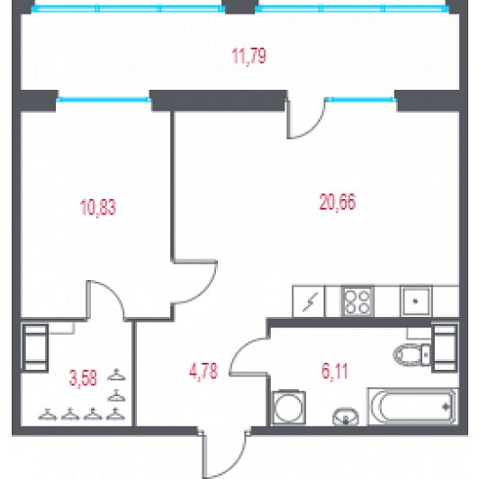Квартира 2E-комнатная