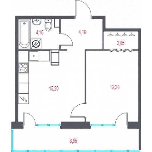 Квартира 2E-комнатная