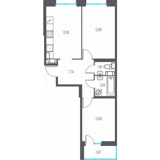 Квартира 3E-комнатная