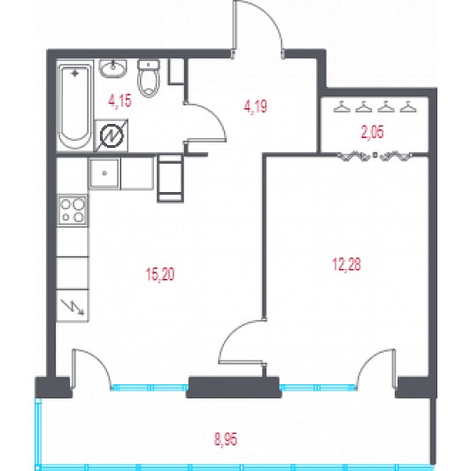 Квартира 2E-комнатная