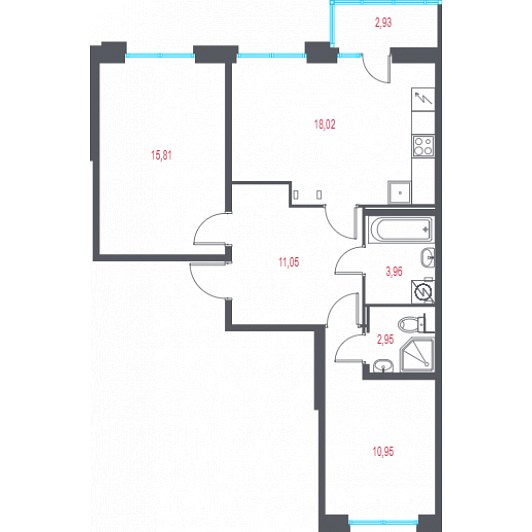 Квартира 3E-комнатная