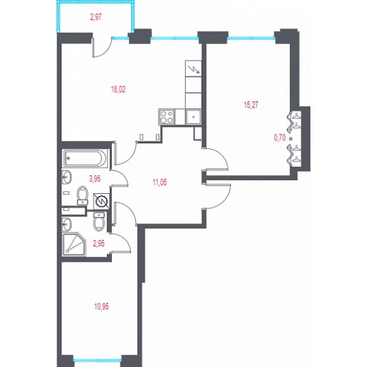 Квартира 3E-комнатная