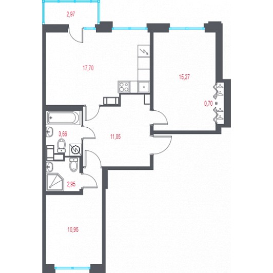 Квартира 3E-комнатная