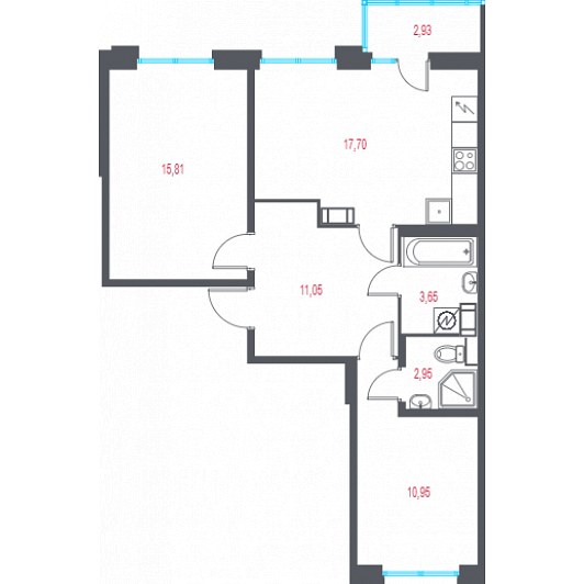 Квартира 3E-комнатная