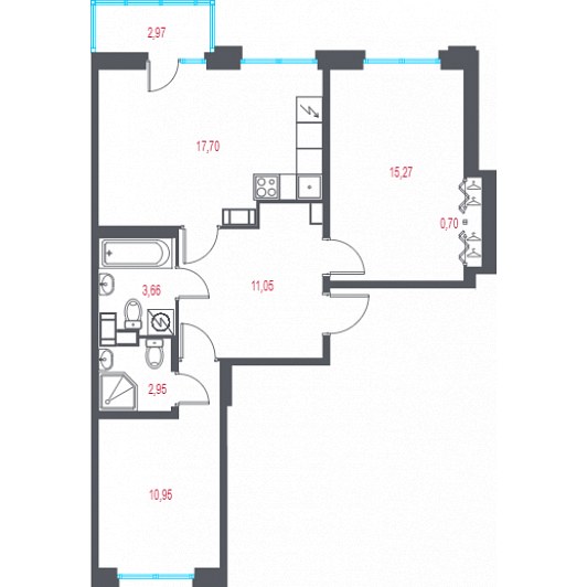 Квартира 3E-комнатная