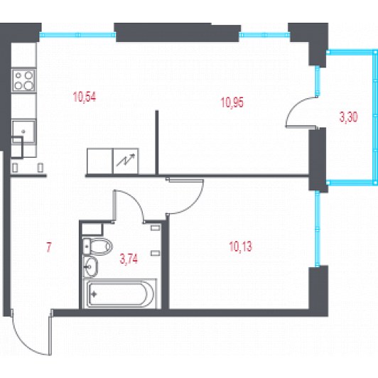Квартира 2-комнатная
