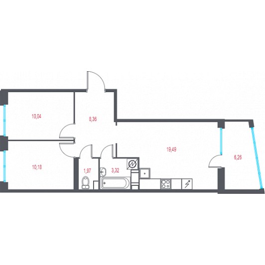 Квартира 3E-комнатная