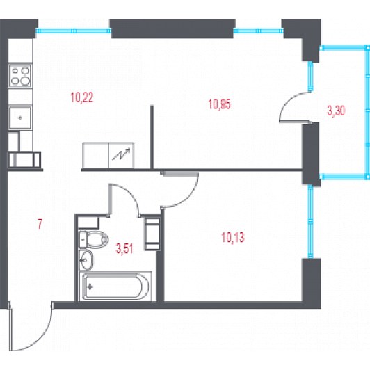 Квартира 2-комнатная