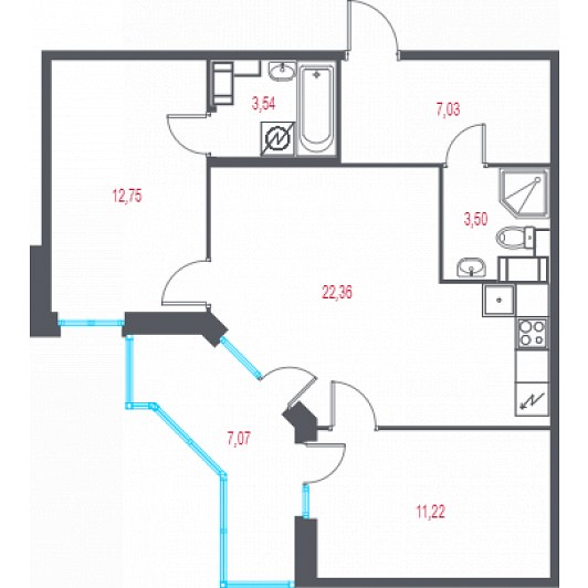 Квартира 3E-комнатная