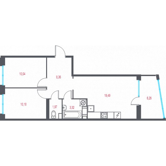 Квартира 3E-комнатная