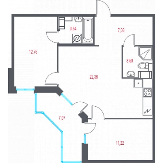 Квартира 3E-комнатная