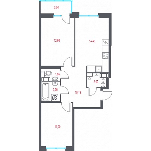 Квартира 3E-комнатная