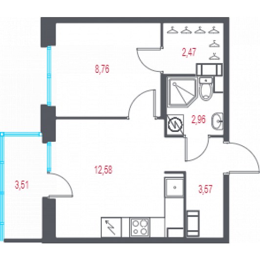 Квартира 2E-комнатная