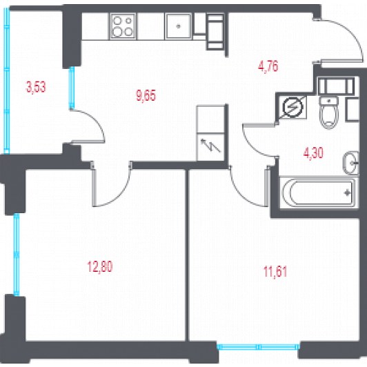 Квартира 2-комнатная
