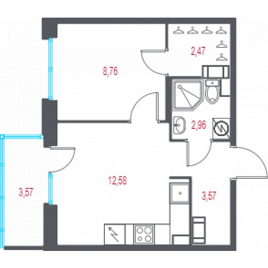 Квартира 2E-комнатная