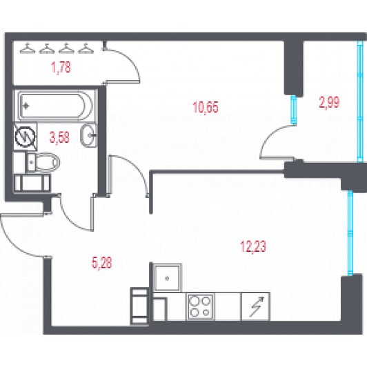 Квартира 2E-комнатная