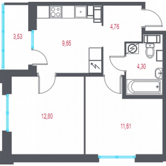 Квартира 2-комнатная