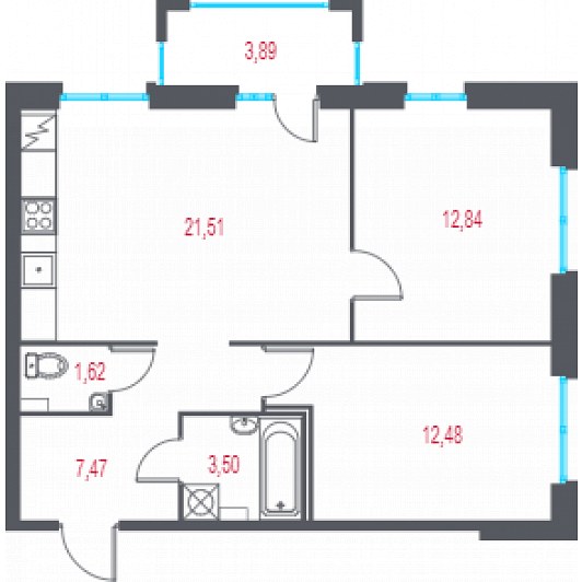 Квартира 3E-комнатная