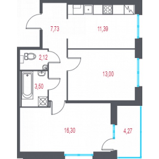 Квартира 2-комнатная