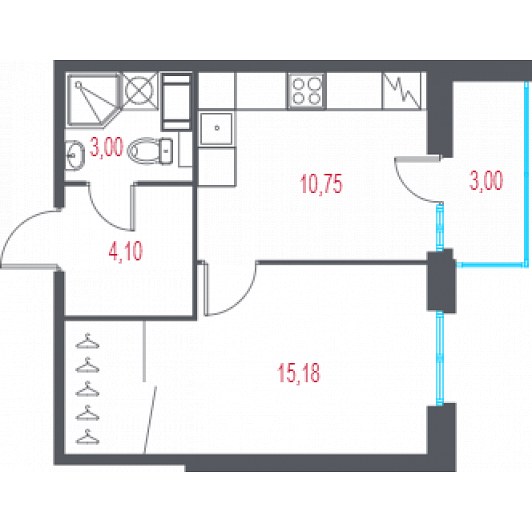 Квартира 1-комнатная