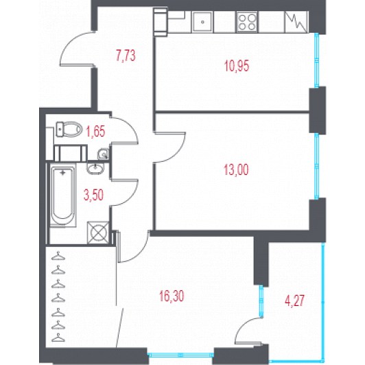 Квартира 2-комнатная