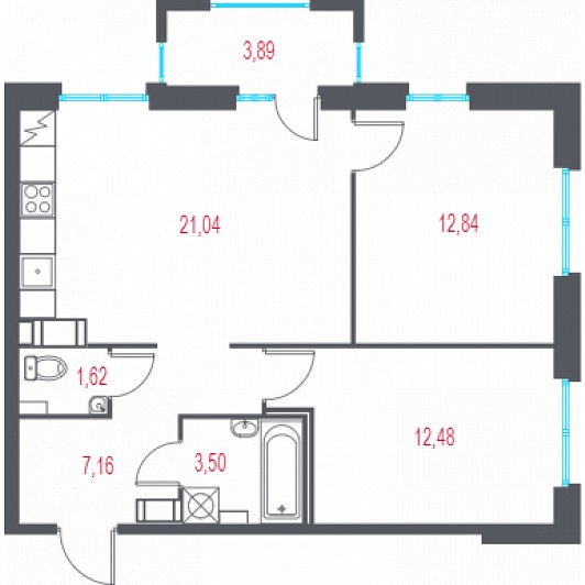 Квартира 3E-комнатная