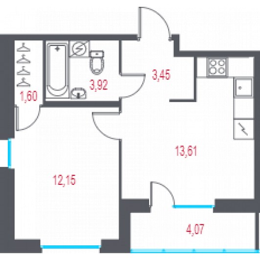 Квартира 2E-комнатная