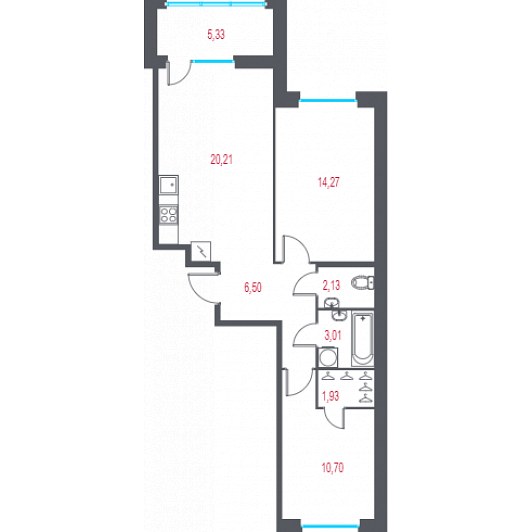 Квартира 3E-комнатная