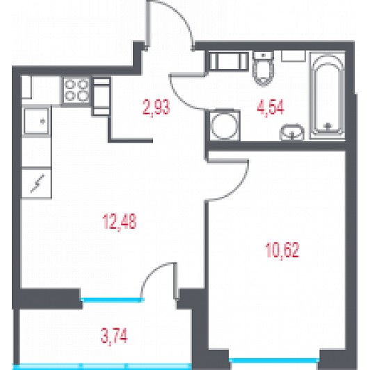 Квартира 2E-комнатная