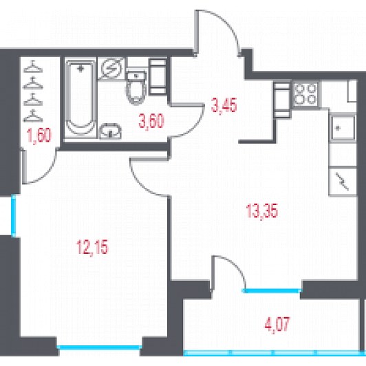 Квартира 2E-комнатная