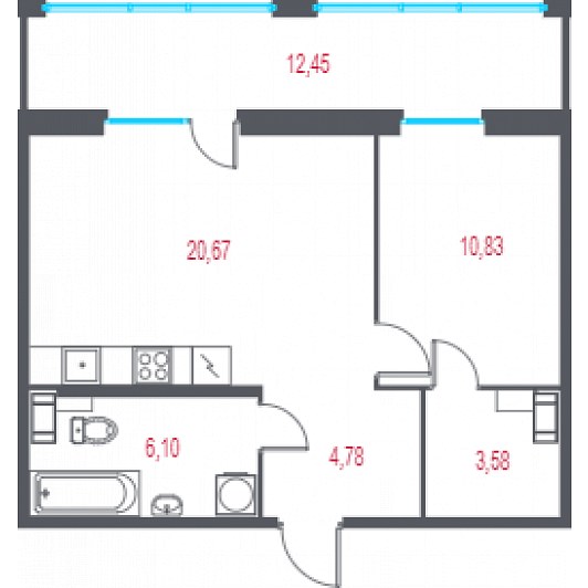 Квартира 2E-комнатная